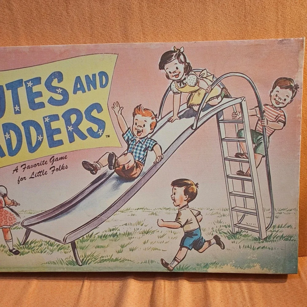Vintage Chutes and Ladders Game Canvas Wall Art‎ Decor Retro Toy Room Game Room